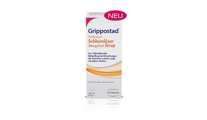 Grippostad® Ambroxol Schleimlöser Verpackung Der neue Grippostad® Ambroxol Schleimlöser